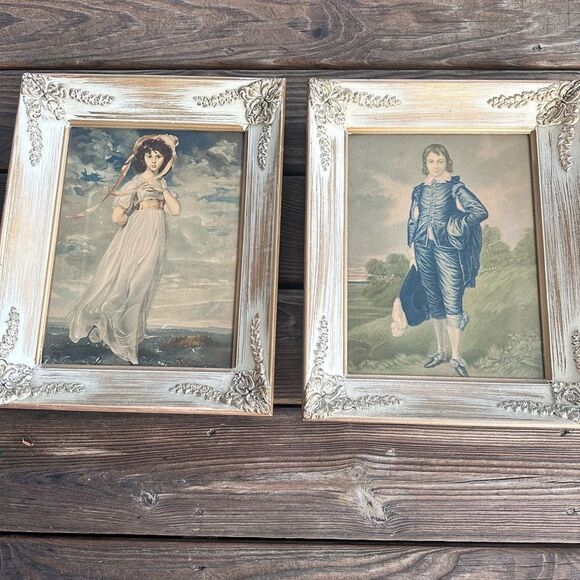 Pinkie & Blue boy photo prints with wooden frames 15.5” x 12.5” - Picture 1 of 12